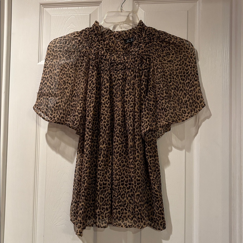 NWT - J Crew - size large cheetah print shirt